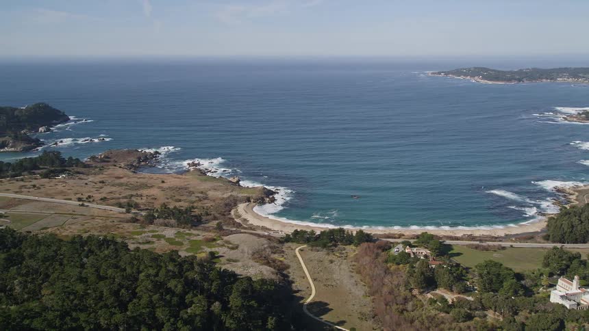 Aerial landscape of a peninsula with the sea that washes the coast