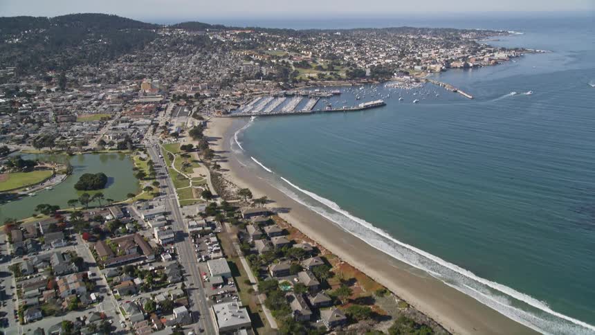 Aerial view of the monterey peninsula and monterey bay in california