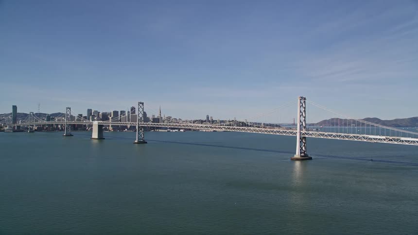 Aerial view of the san francisco oakland bridge