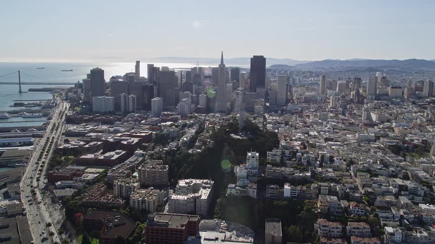 Metropolises with urban and commercial buildings skyscrapers by the sea