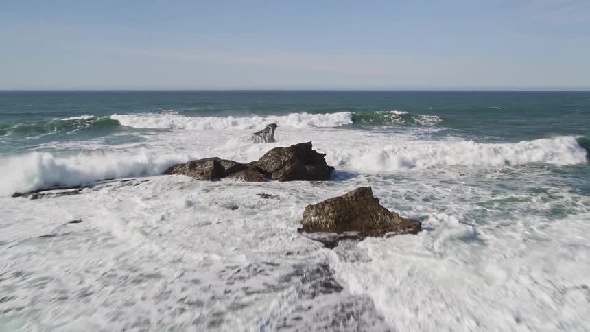 Aerial landscape of a vast ocean with calm waves
