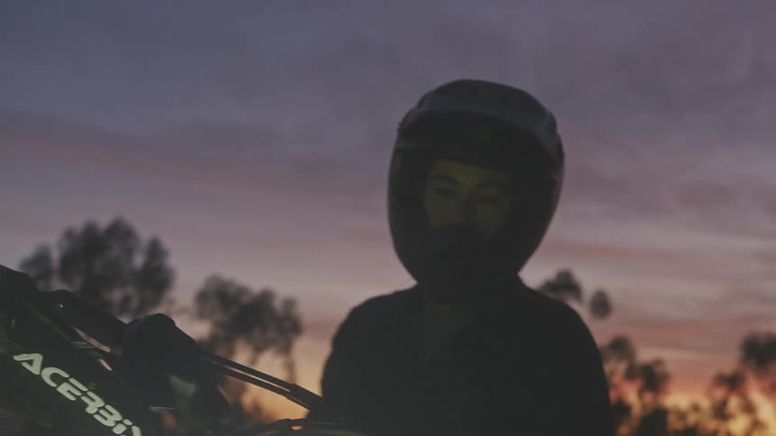 An early morning clip of a biker
