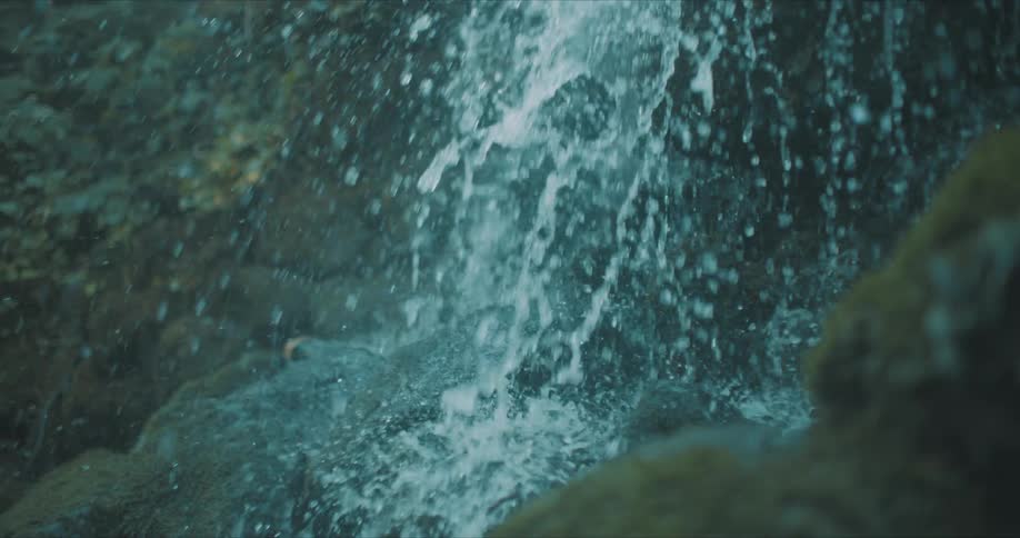 Water splashes on the rocks