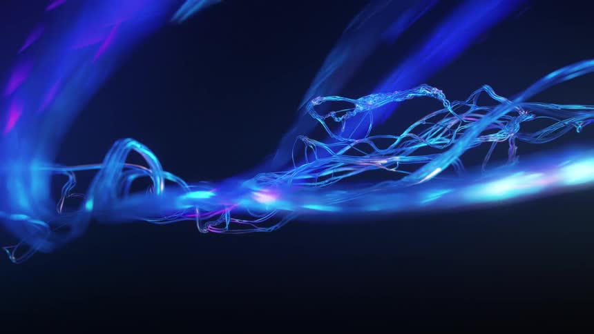 Brightly lit strands flow with bright lights