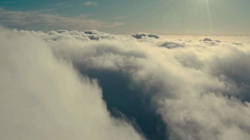 Aerial view of a cloud bank