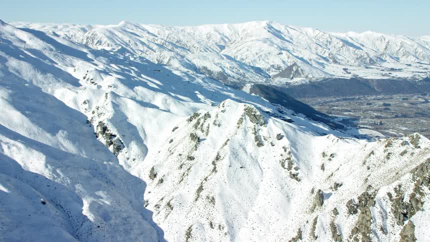 The mountains are covered with snow
