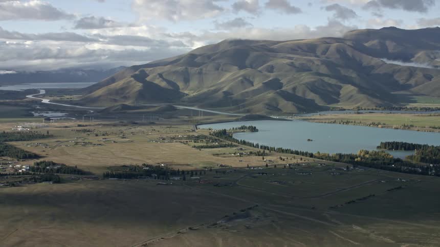 Vast landscape with a lake feeding hydro electric system