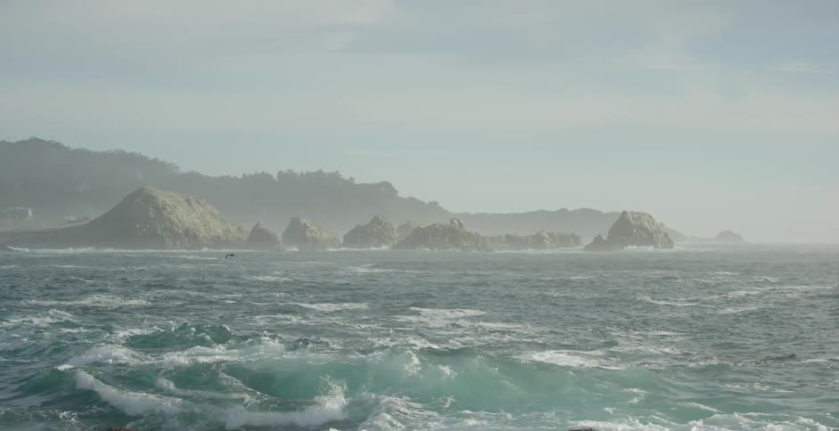 Ocean waves on a sunny day