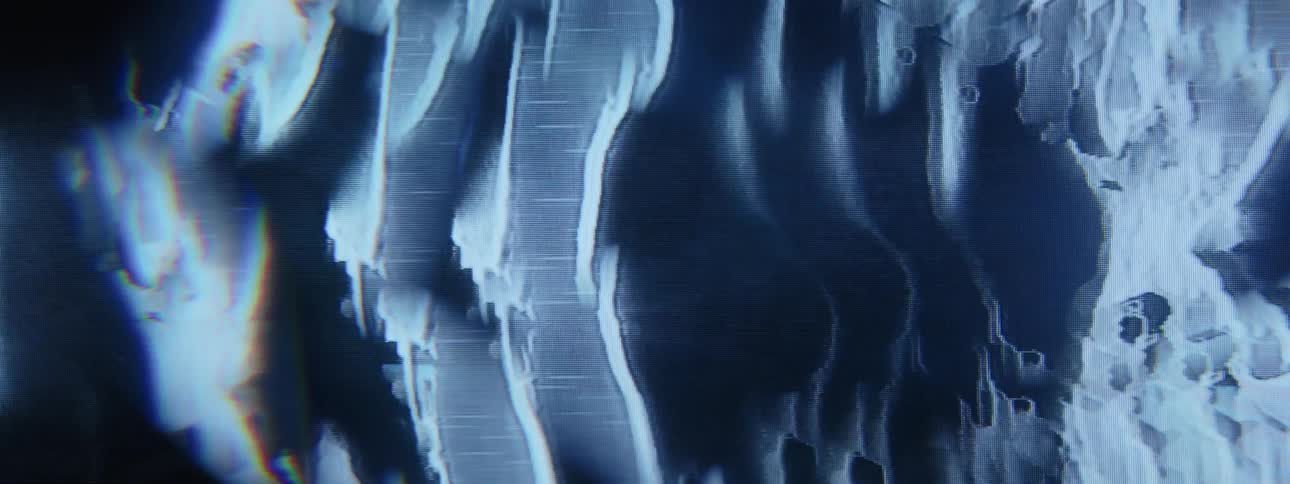 Light and dark form changing patterns on digital screen