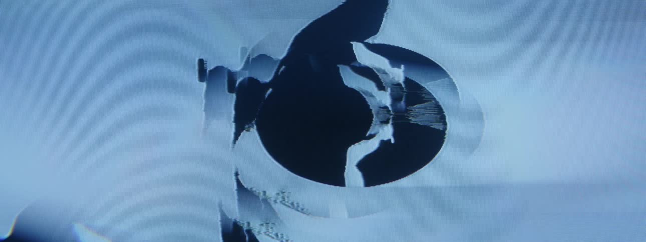 The black hole in the graphic is flickering