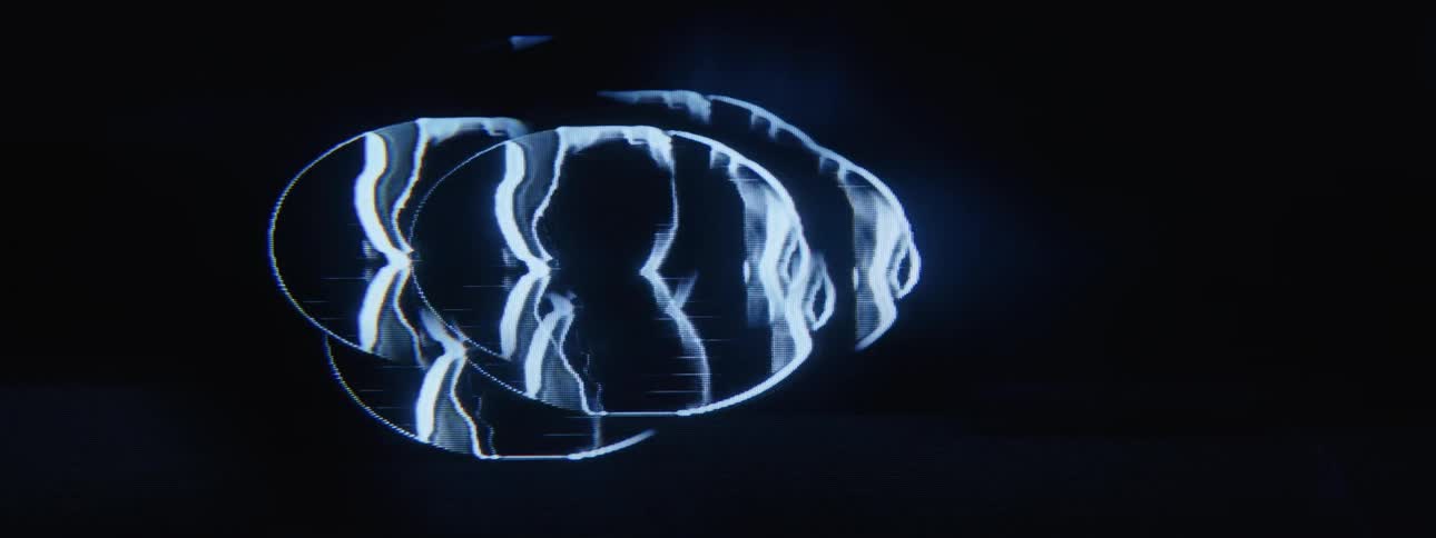 Flames move in the holes of the animation