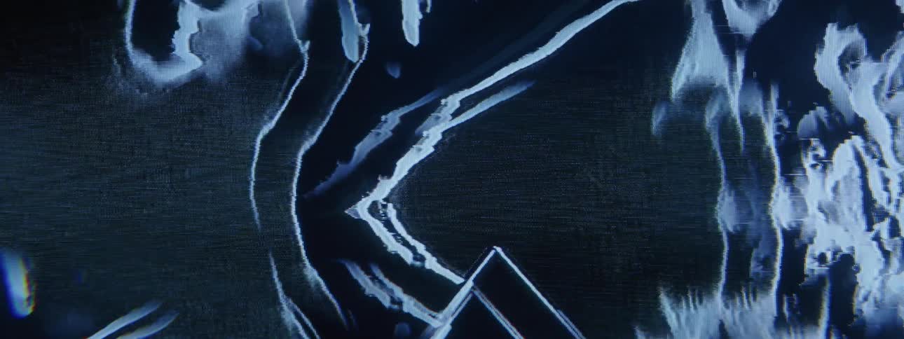 Triangle graphics move on a tv screen