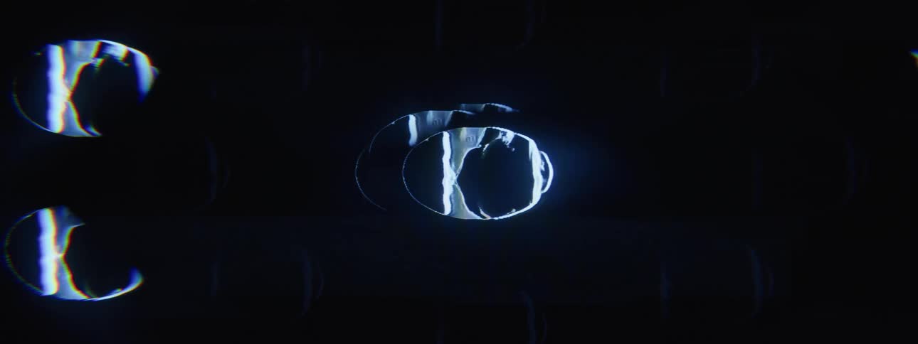 A clip of an oval shape blinking with light