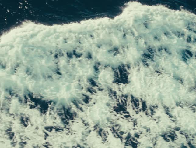 Waves crash in the ocean