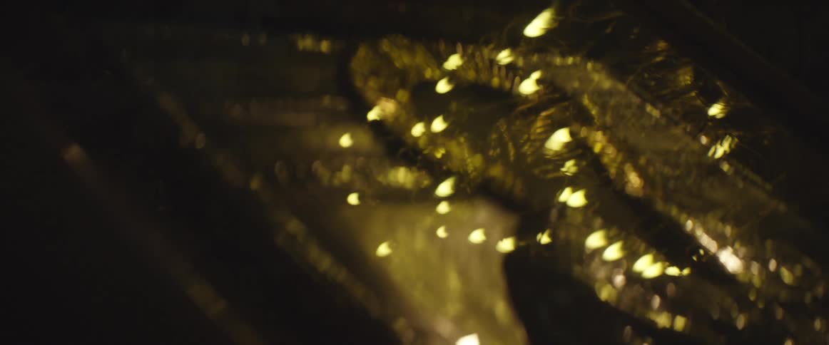 Dark area with a symbol and some lights