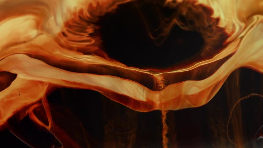 Extreme closeup on an abstract smoke against a black background