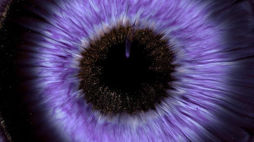 Abstract fractal of a dense and shiny liquid expanding in lilac color