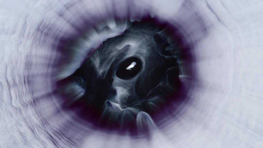 Texture of a white fluid with an abstract black center