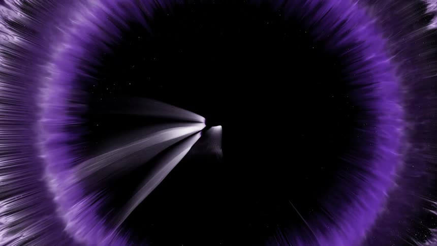 Shiny dense liquid expanding and opening a hole black abstract background