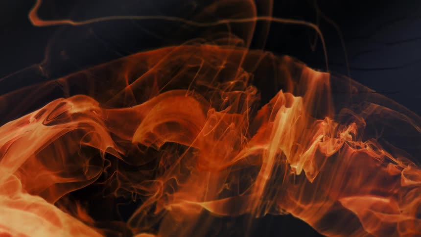 Thick waves of color thin to float against a black background