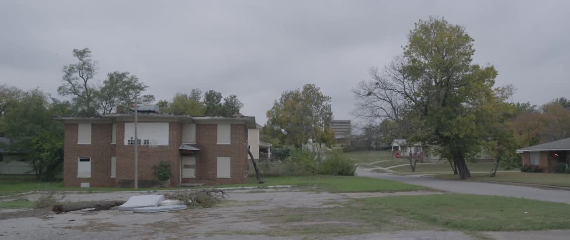 A neighborhood on a cloudy day