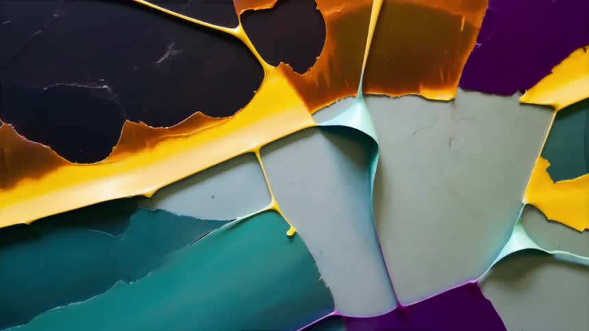 An animation of various colors being thrown forward