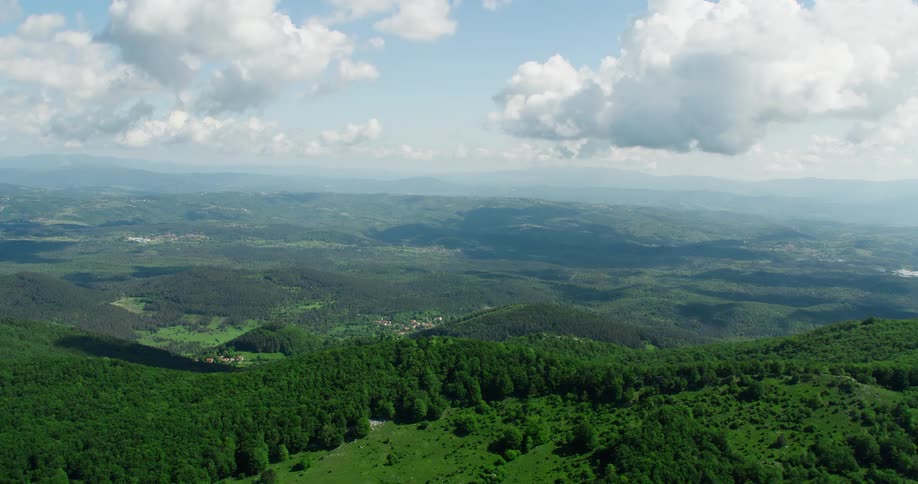 A panoramic view of a valley