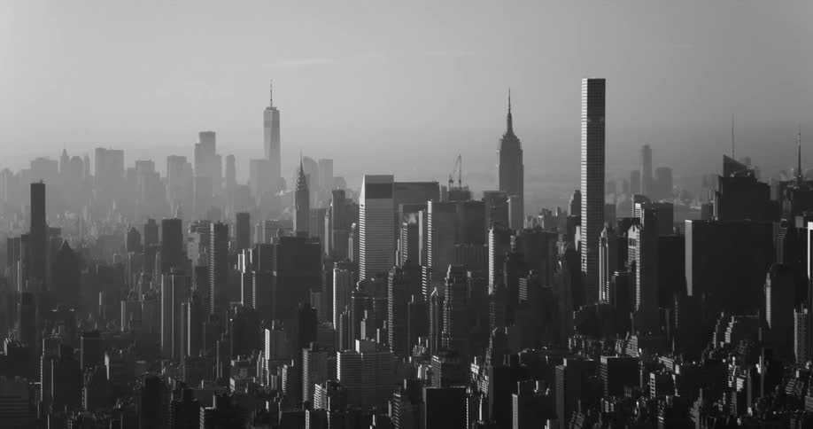 Aerial scenery of a large metropolis with skyscrapers