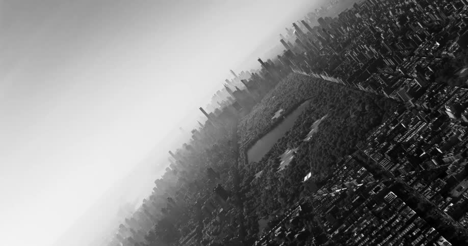 Aerial scenery of the new york metropolis with central park highlighted