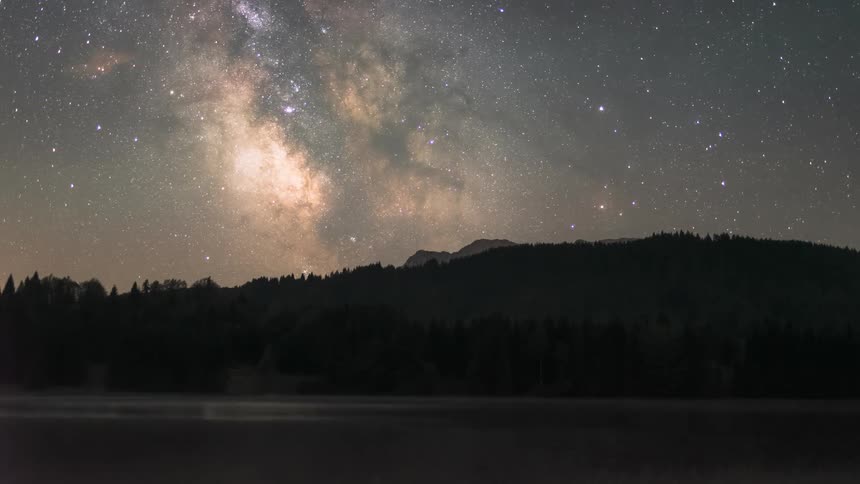 The stars pass over the forest