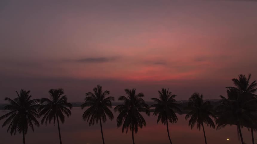 The sky turns red at sunset