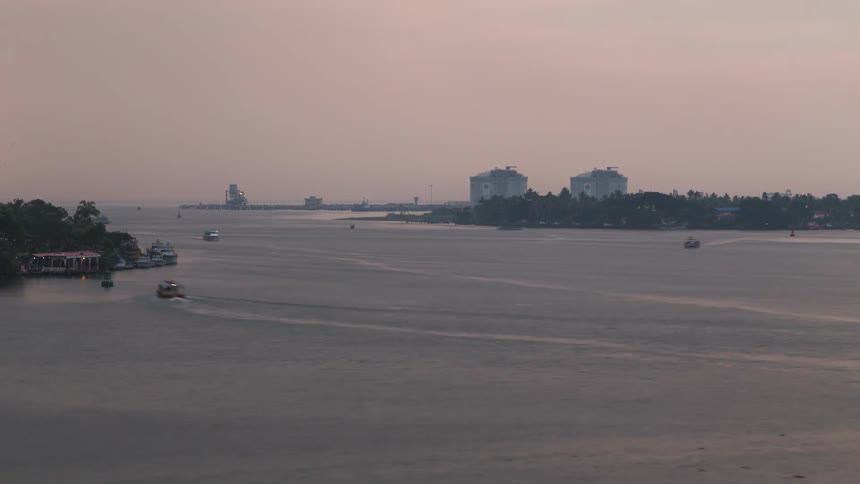 Boats travel through the peninsula