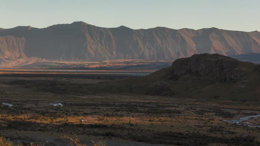 Mountain range in a natural environment on a darkening day