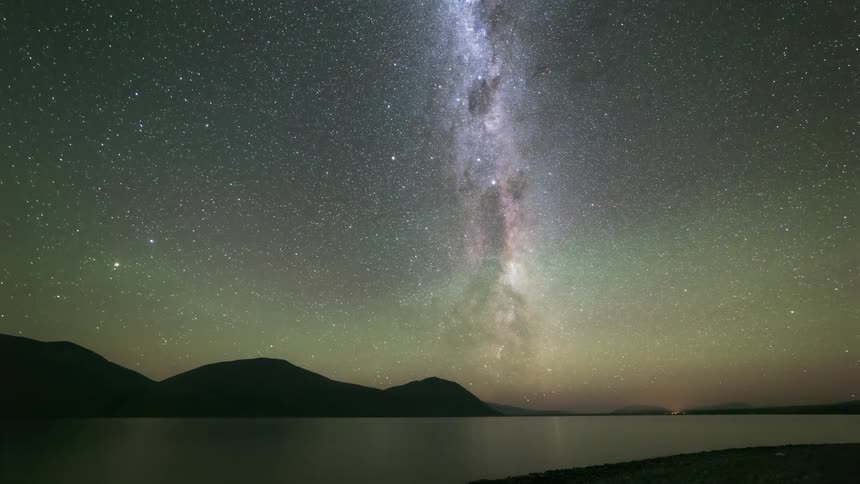 The milky way spins in the sky