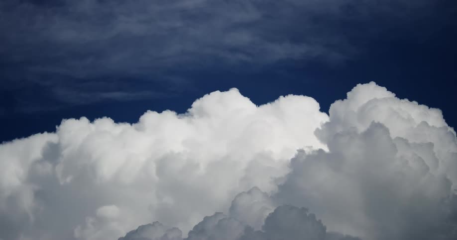 Landscape of a blue sky with dense clouds