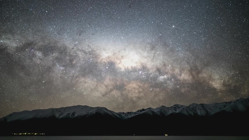 The milky way galaxy in the sky above rural coastal areas