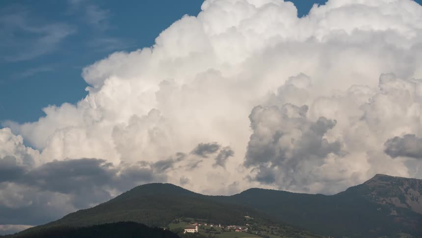 Cluster of clouds above mountains