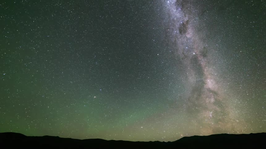 The milky way is bright in the clear sky