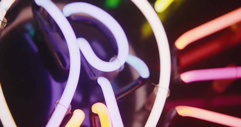 Colorful neon panel on a wall