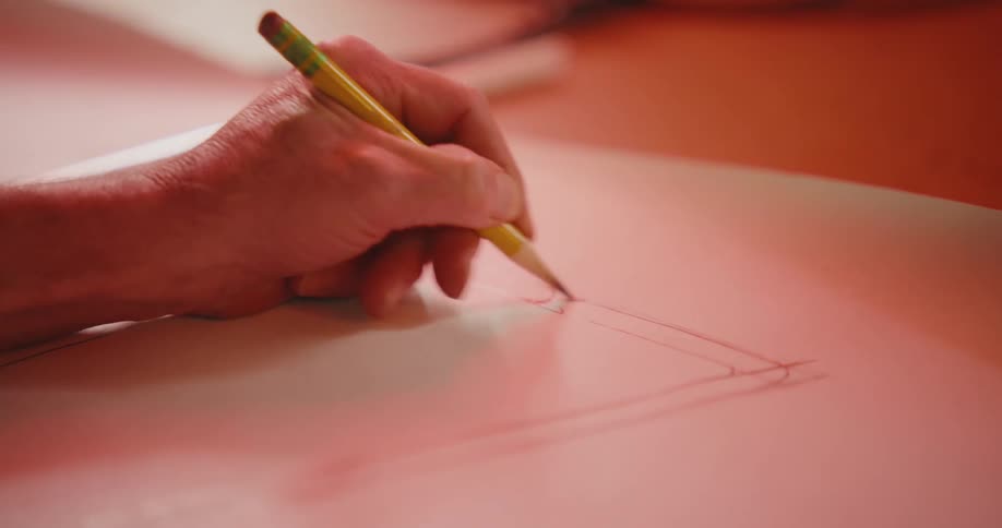 Hand of a person drawing a project