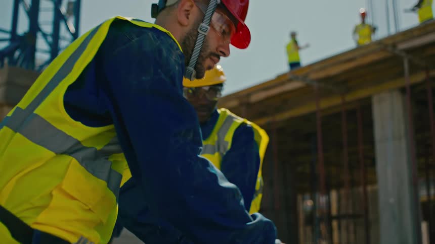 Construction workers are working on site