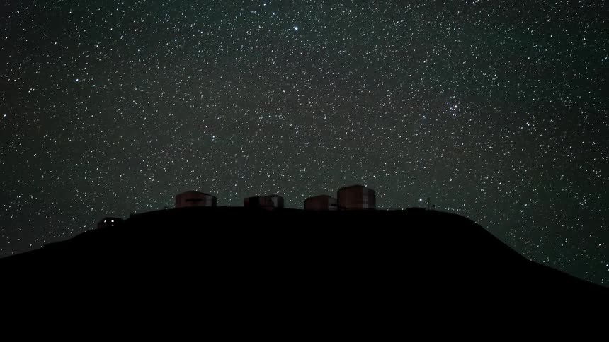 A complex of observatories spring into action to photograph the starry night sky