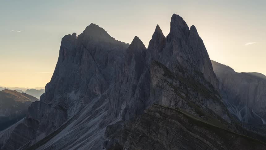 Mountainous structure with cliffs as the day dawns