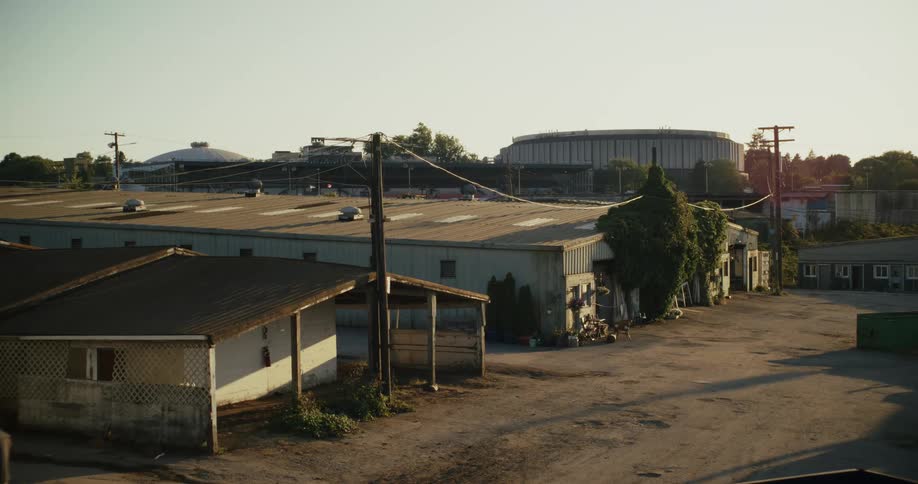 Run down buildings in a suburb of a city
