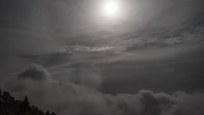 Clouds are moving fast in the atmosphere forming into a storm