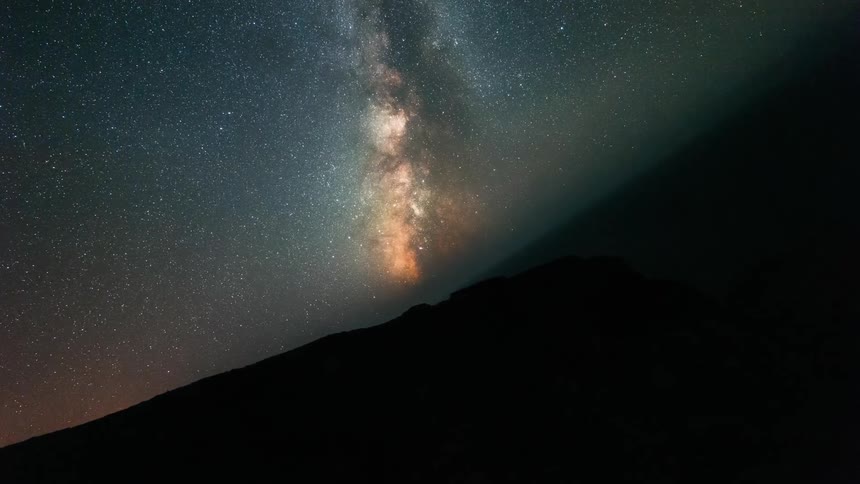The earth rotates partially obscuring the stars