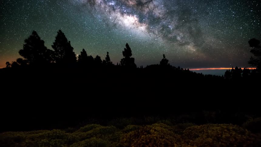 The earth rotates with the galaxy spinning above