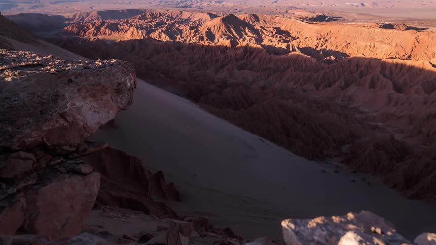 Aerial scenery of shadow taking over mountains