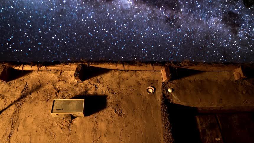 The milky way moves over the structure