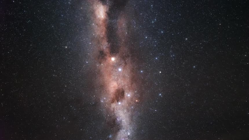 View upwards of a starry sky
